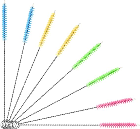 Set Spazzole 5 In 1 Per Bottiglie E Cannucce - Kit Pulizia Con Testine Intercambiabili, Salvaspazio - copertina