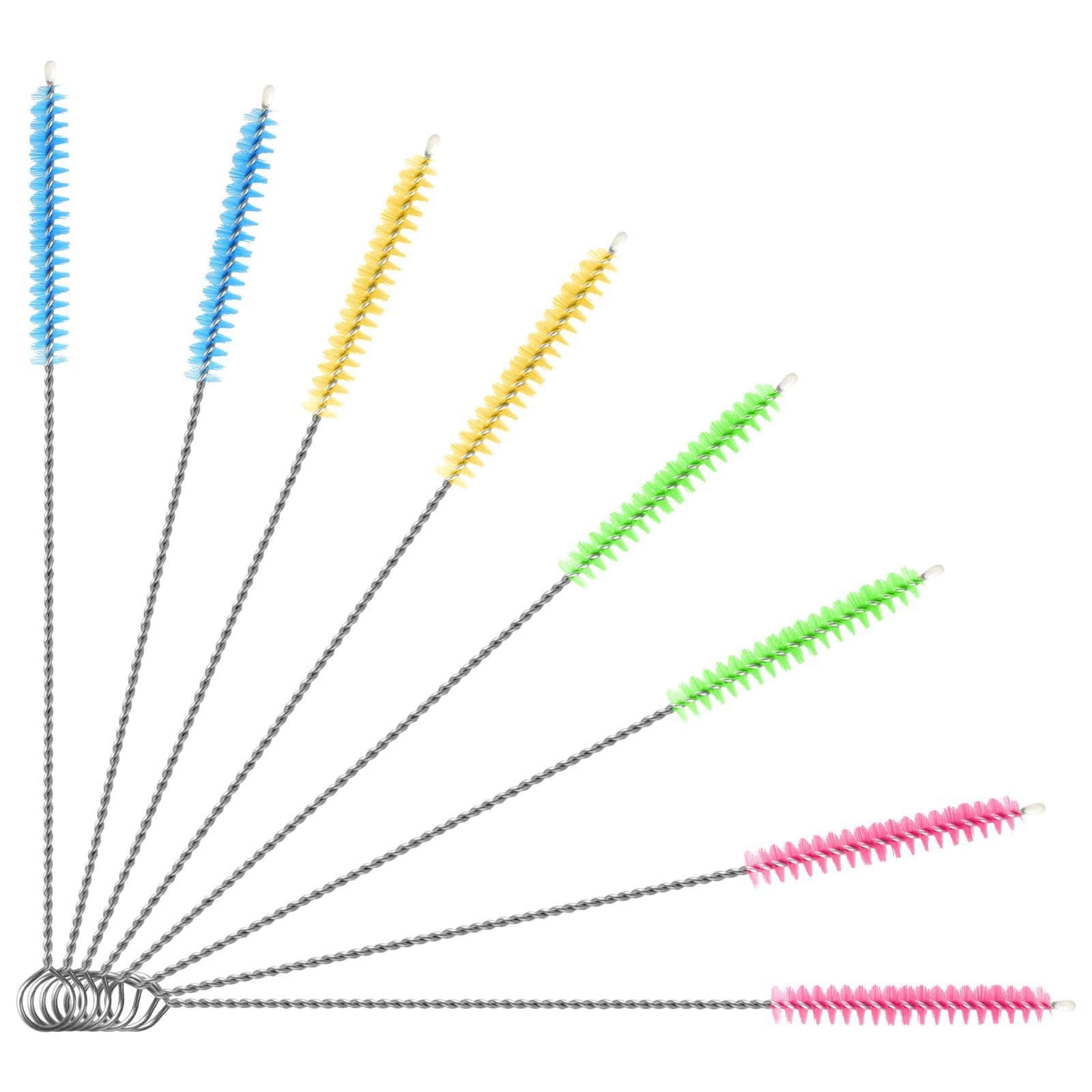 Vicloon Reinigungsbürsten, 8 Stück Flasche Reinigungsbürsten Milchschlauchbürste Nylon Schlauchbürste Set für Reagenzgläser Reinigen Teekanne Düse Trinken Strohhalme