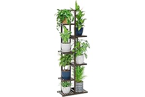 H HOMEXIN Bamboo Plant Stand Indoor & Outdoor: Elevate Your Greenery to New Heights