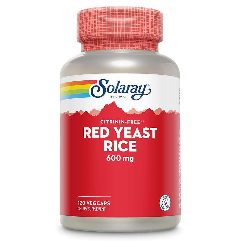 SOLARAY Suplemento de Arroz Vermelho Fermentado 600 mg, 120 cápsulas vegetais