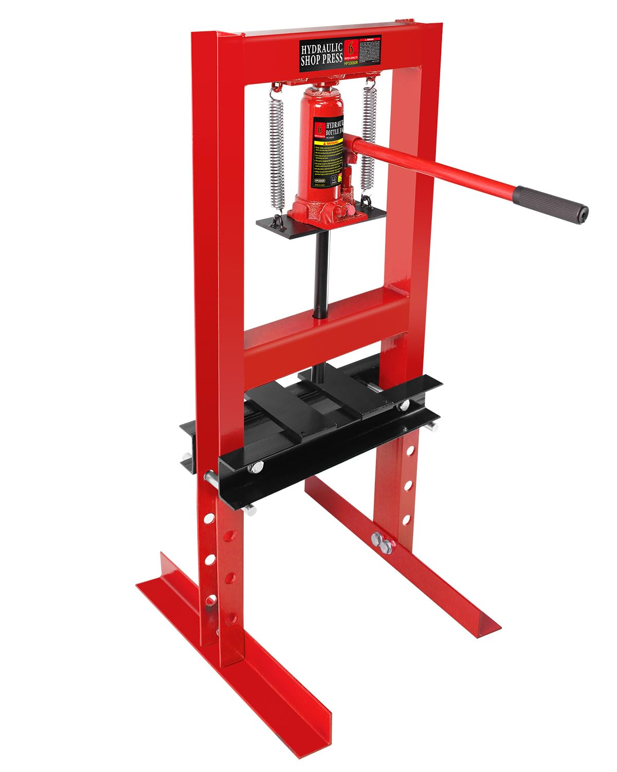 Hydraulic Press,6 Ton H-Frame Garage Floor Adjustable Shop Press With Stamping Plates To Bend, Straighten, Or Press Parts, Install Bearings &amp; U-Joints
