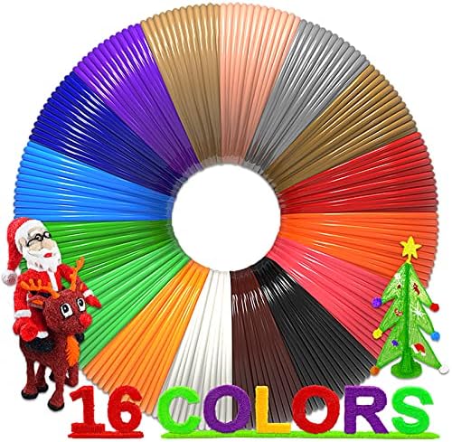 3D Pen Filament 320 Feet, 16 Colors，Each Color 20 Feet, 250 Stencils eBooks - 3D Printing Pen PLA Filament 1.75mm, Only High-Precision Diameter and Kids Safe Refill, Not Suitable for 3Doodler