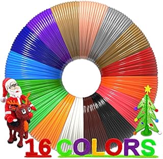 3D Pen Filament 320 Feet, 16 Colors,Each Color 20 Feet, Bonus 250 Stencils eBooks - 3D Printing Pen PLA Filament 1.75mm, High-Precision Diameter and Kids Safe Refill