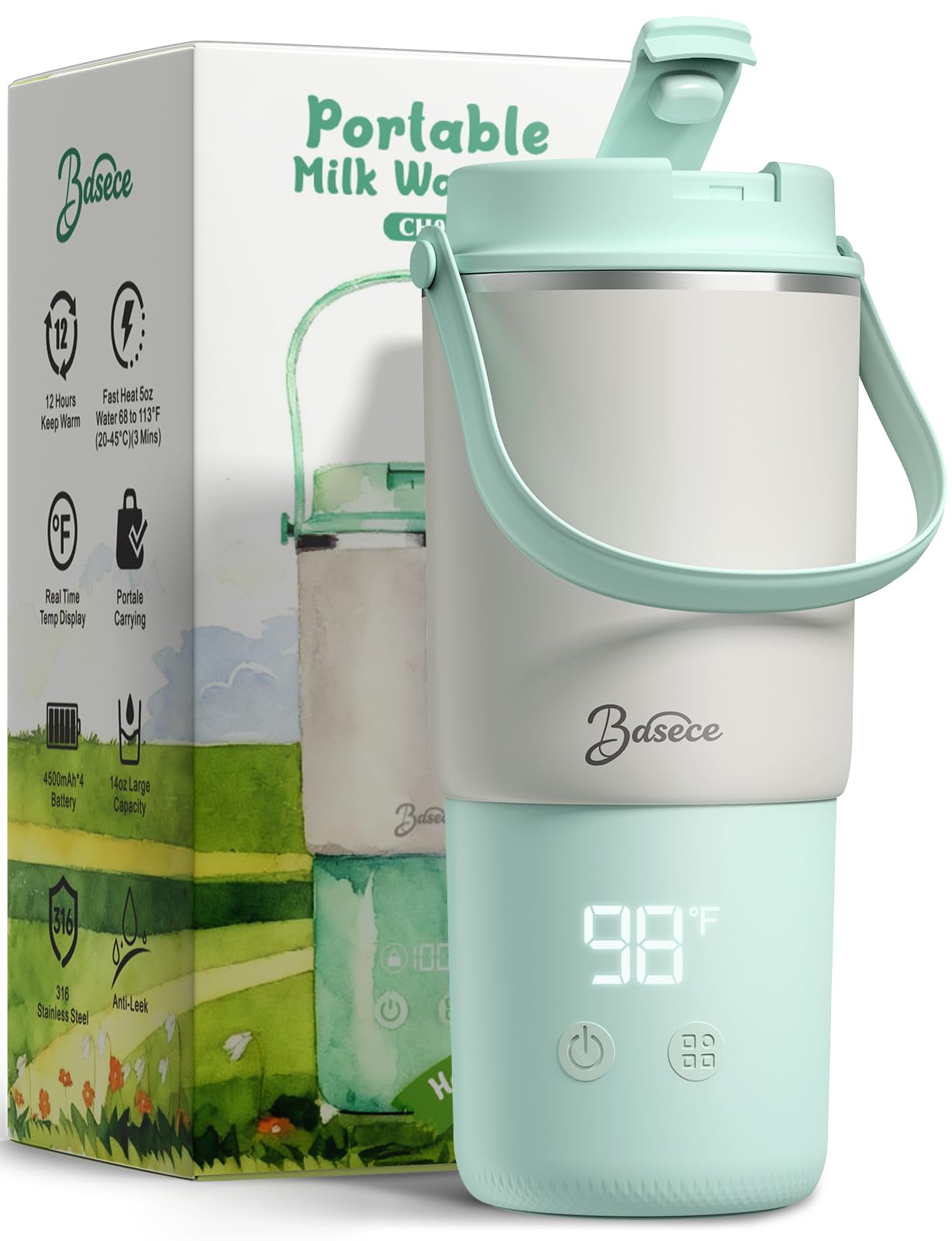 Photo 1 of Basece Portable Baby Bottle Warmer - Green
