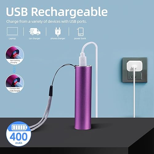 Miniatura 7 de KunHe Paquete de 4 mini linternas LED a granel pequeñas para niños, juego recargable por USB, bolsillo portátil, camping, brillante, linterna de