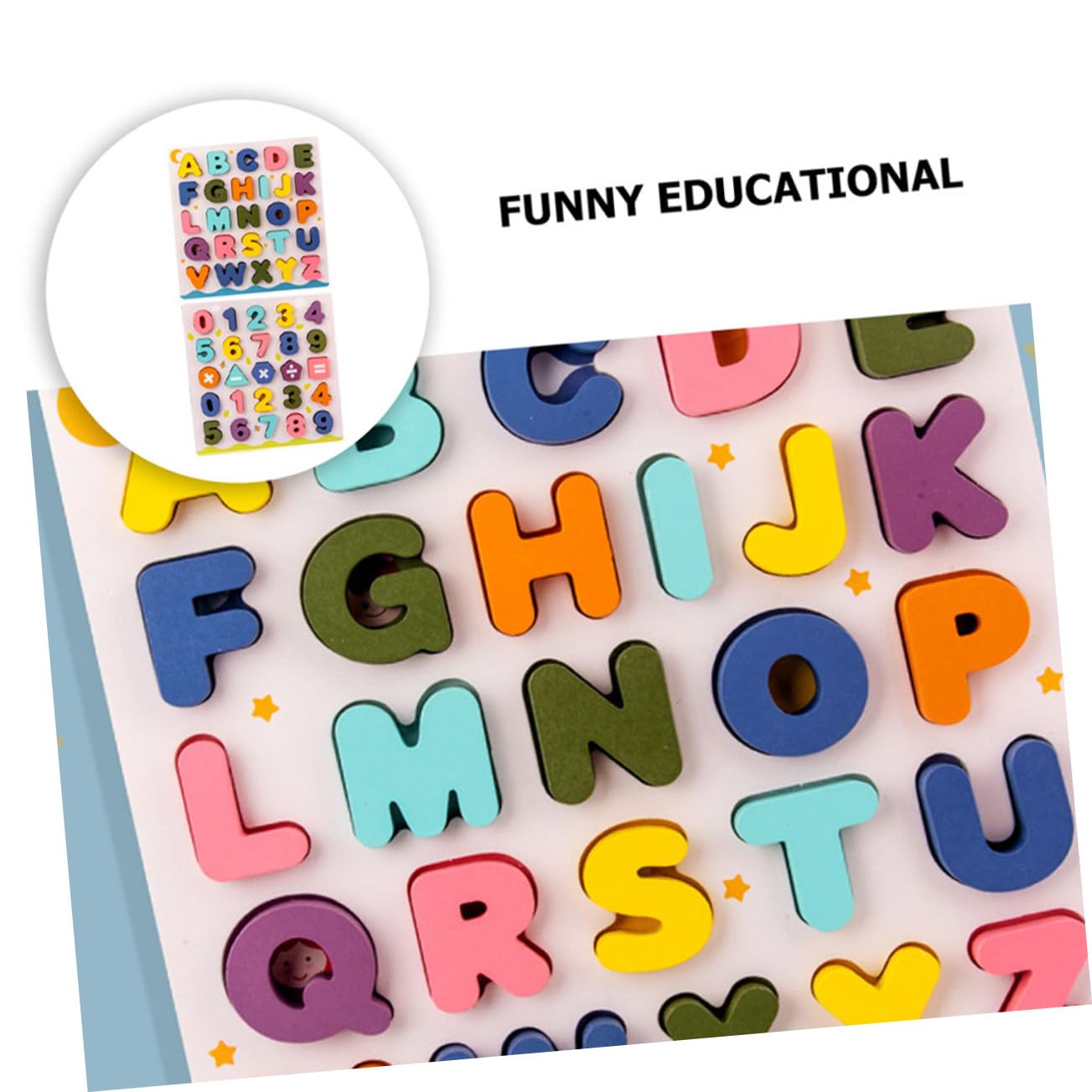 Juguete Educativo Rompecabezas de Madera para Niños, 2 Juegos | Alfabeto y Números, Bloques de Letras con Base de Madera, Juguetes Educativos Niño Niña Años