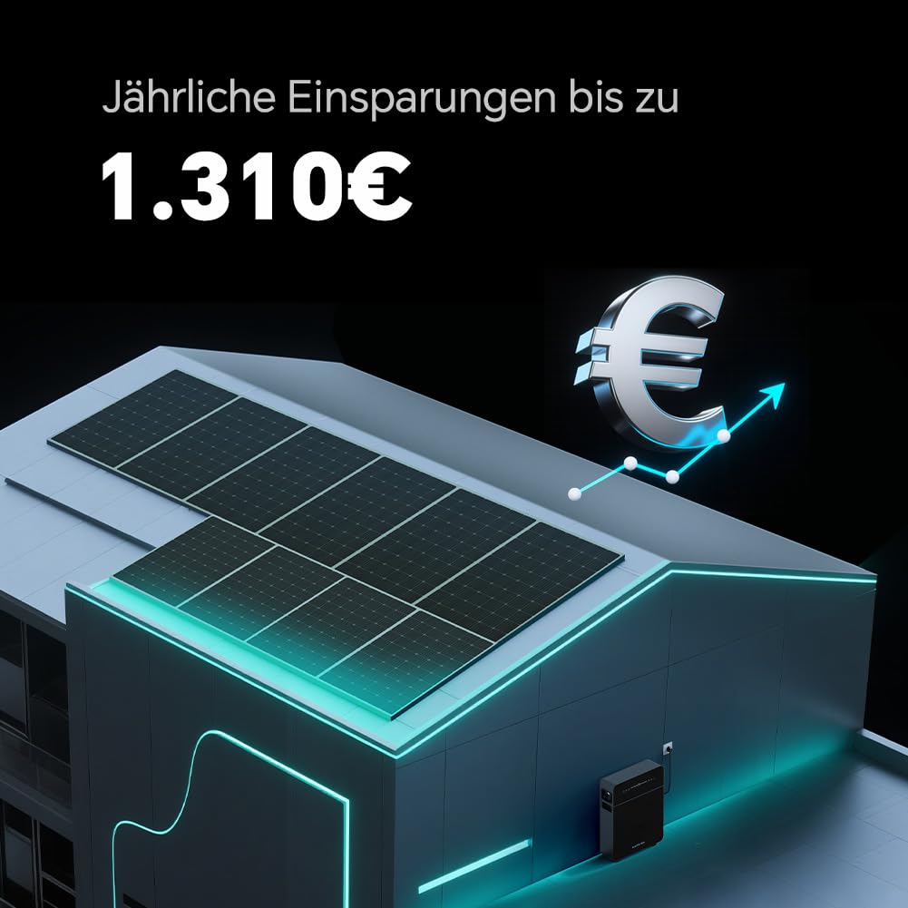 2026 Updated Marstek Venus E 3.0 Balkonkraftwerk mit Speicher: AC Gekoppelt Energiespeichersystem, 0% MwSt, 5,12kWh LFP Speicher für Balkonkraftwerk, 2500W Eingang, Plug&Play, Erweiterbar bis 15,36kWh