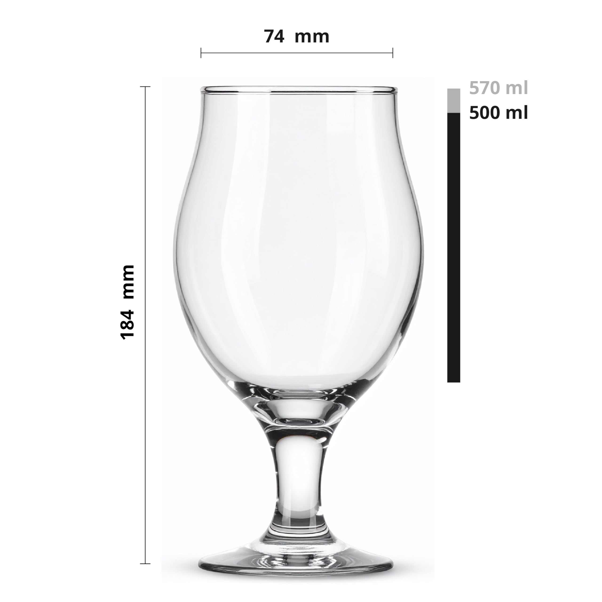Glasmark KROSNO 1992 Szklanki do piwa, tulipany do piwa, zestaw 6 sztuk, 500 ml, szklanki do piwa, koktajli, nadają się do mycia w zmywarce