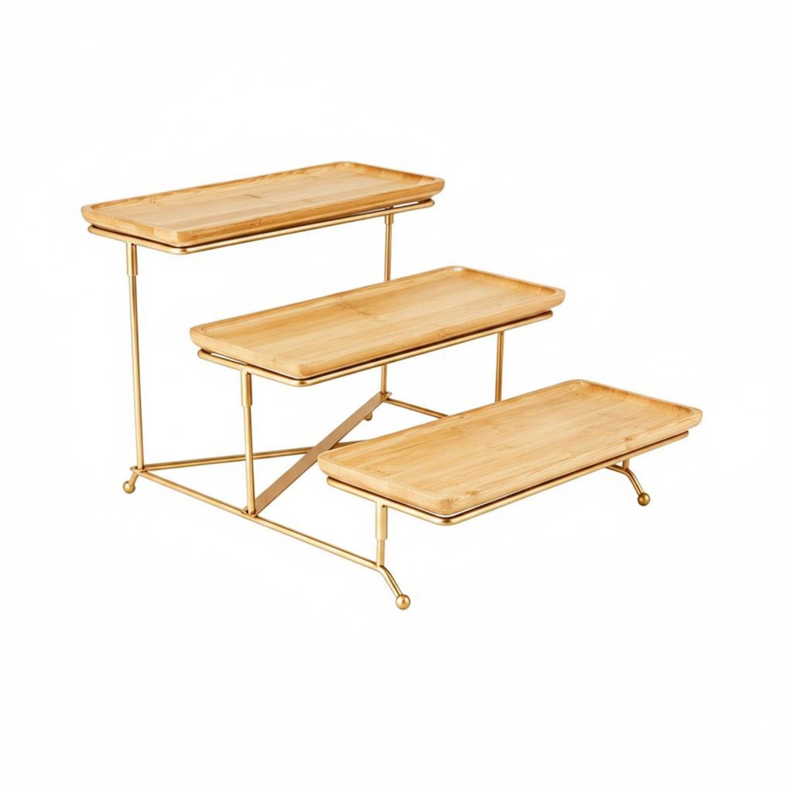 Soporte de Cerámica con Marco Metálico Bandeja de Pastelería Presentador de y Frutas Niveles Adecuado para Centro de Mesa Dulcería Cumpleaños, Style to 3