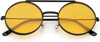 zeroUV Mid Size Flip-Up Colored Lens Round Django Sunglasses 49mm