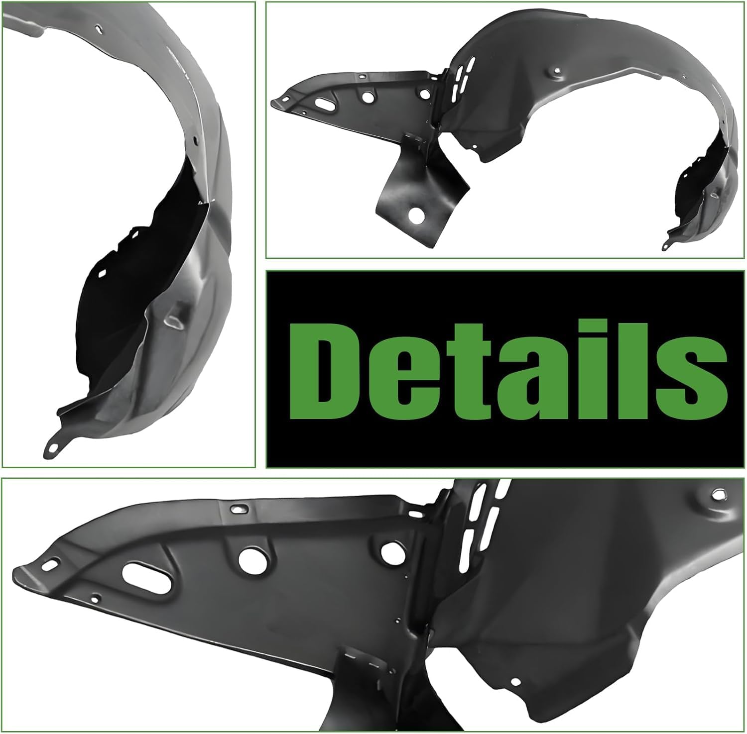 New Front Fender Liner Right Passenger Side Plastic Black Replacement for Nissan Altima 2007 2008 2009 2010 2011 2012 2013 (08-13 Coupe)/(07-12 Sedan) from 6-07 OEM 63840ZX00A | NI1251135 | N222153