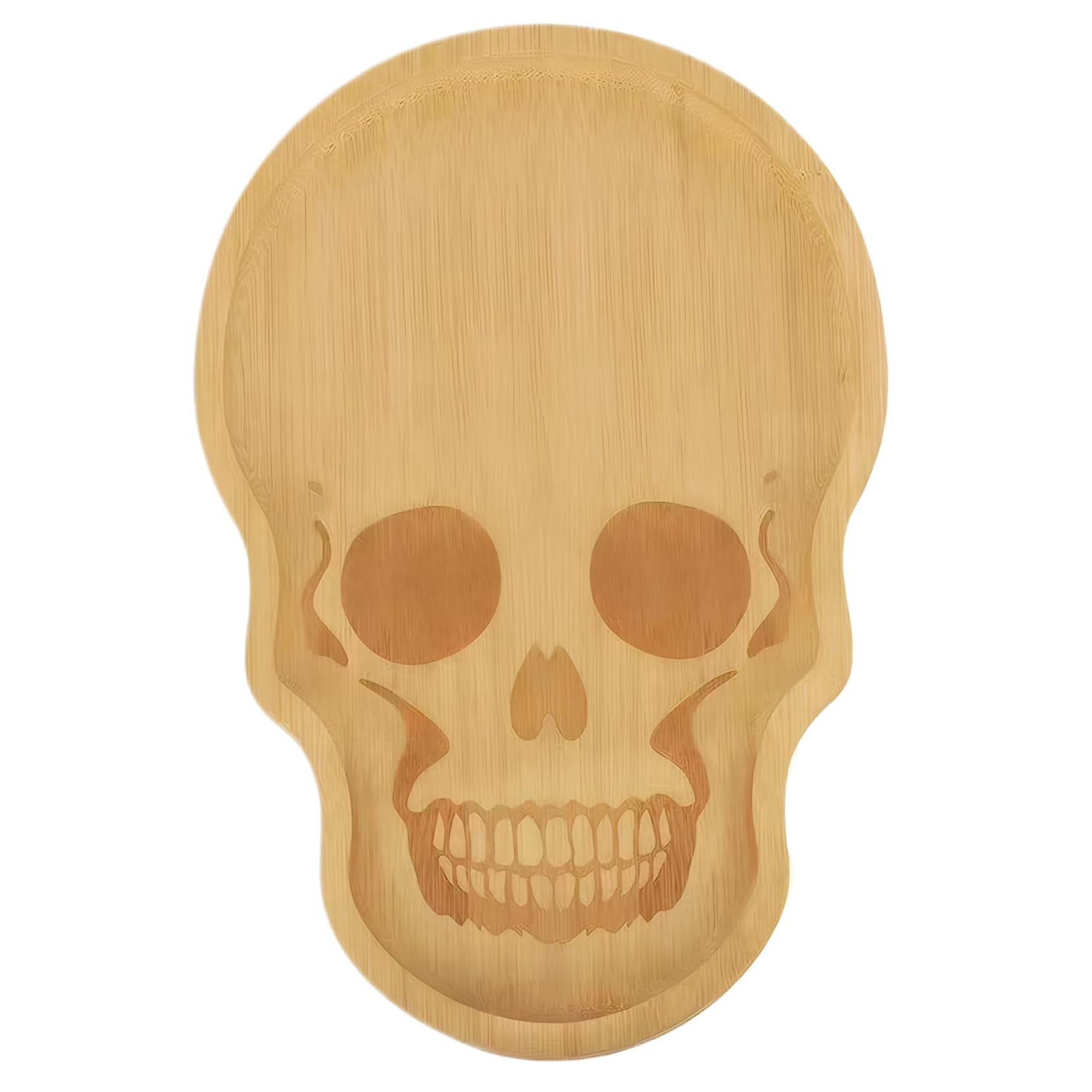 Goutdori Halloween Serving Tray 12x7.9x0.6in Wooden, Charcuterie Board Spooky Skull Decorative Serving Dish for Party