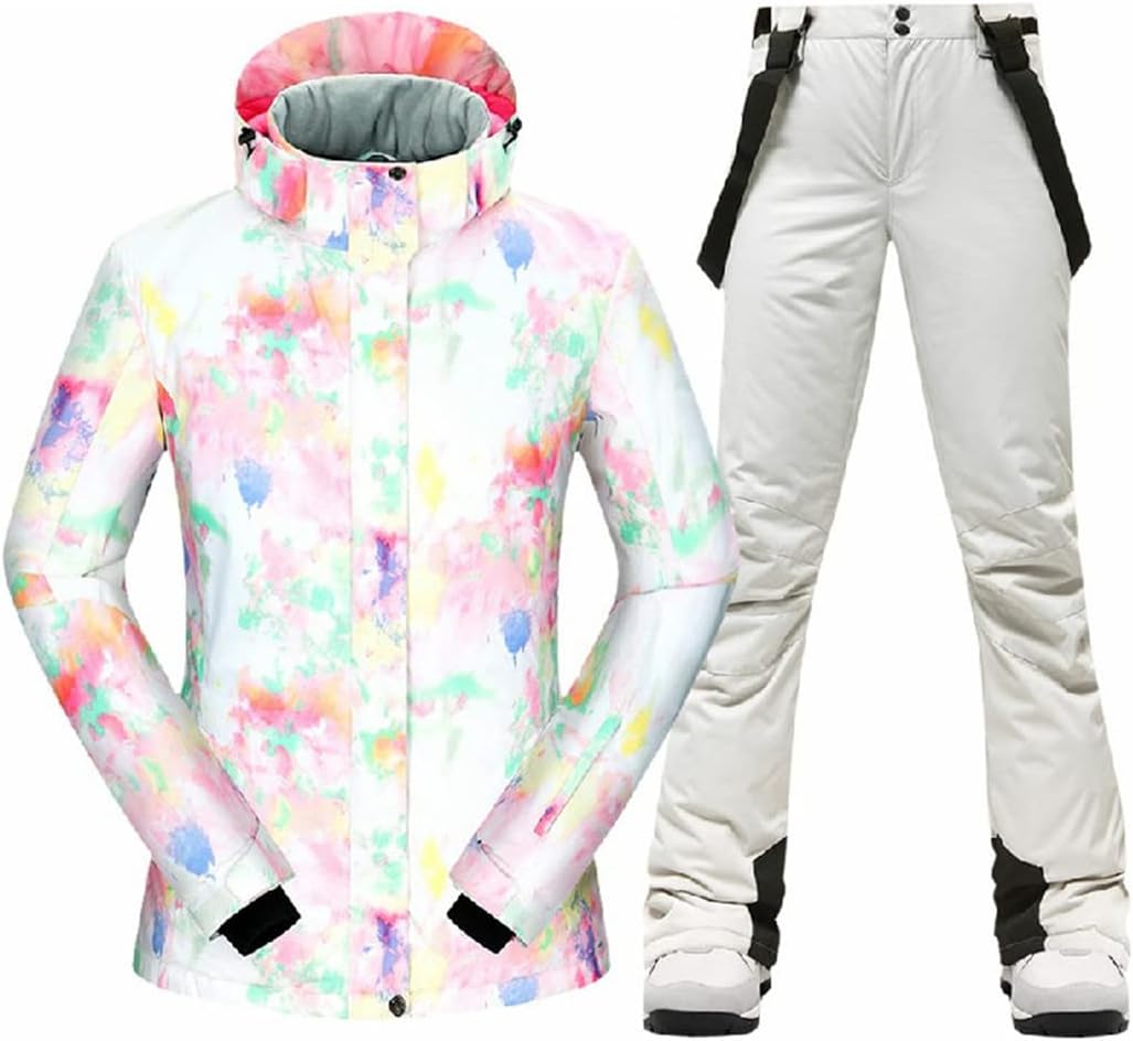 -30 Degree Ski Suit Women Winter Jackets and Pants Warm Waterproof Outdoor Snowboard Cycling Camping Jacket