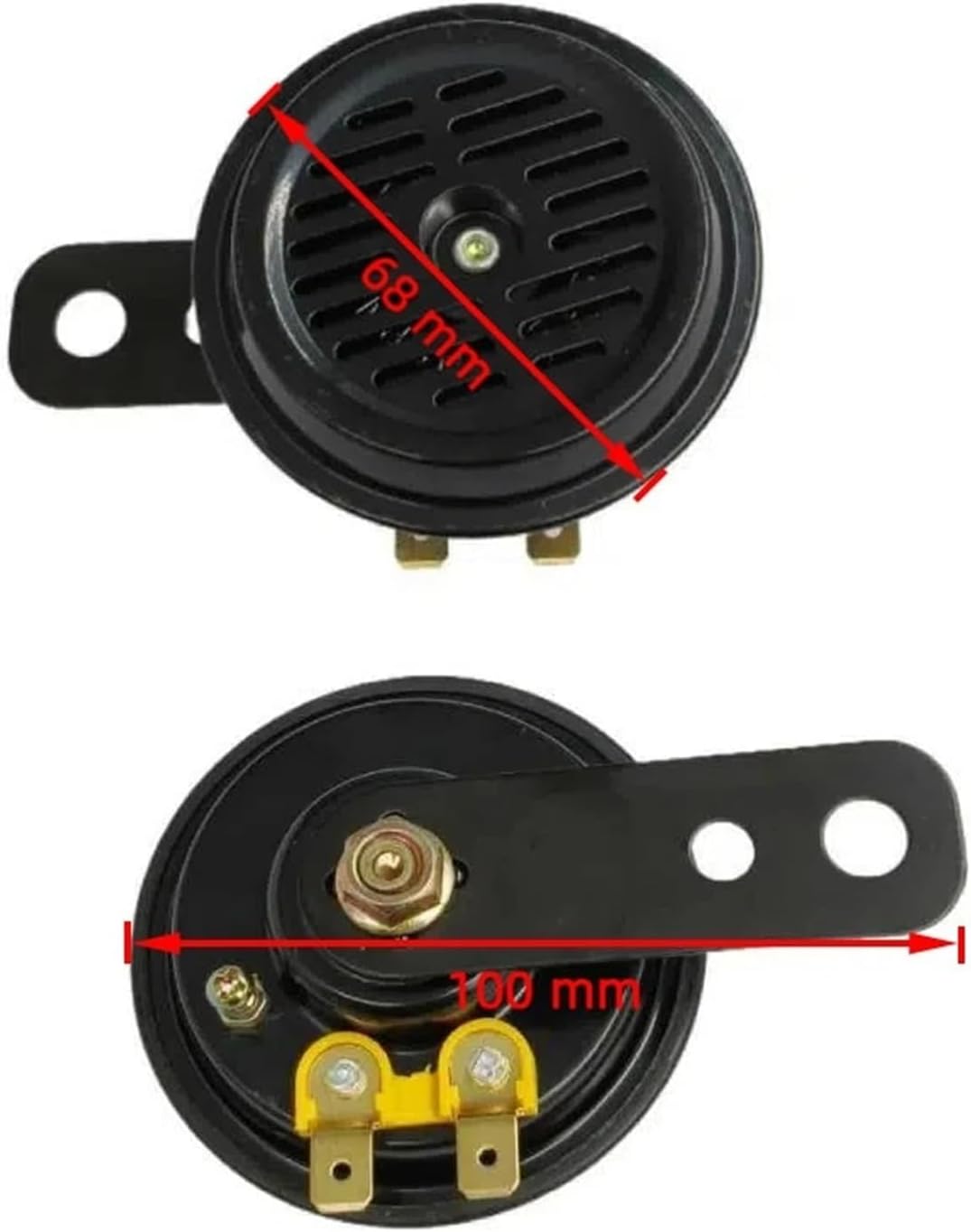New Motorcycle Waterproof Round Loud Horn Speakers Electric Horn Kit 12V 1.5A 105db For Accessories(2 Pcs)