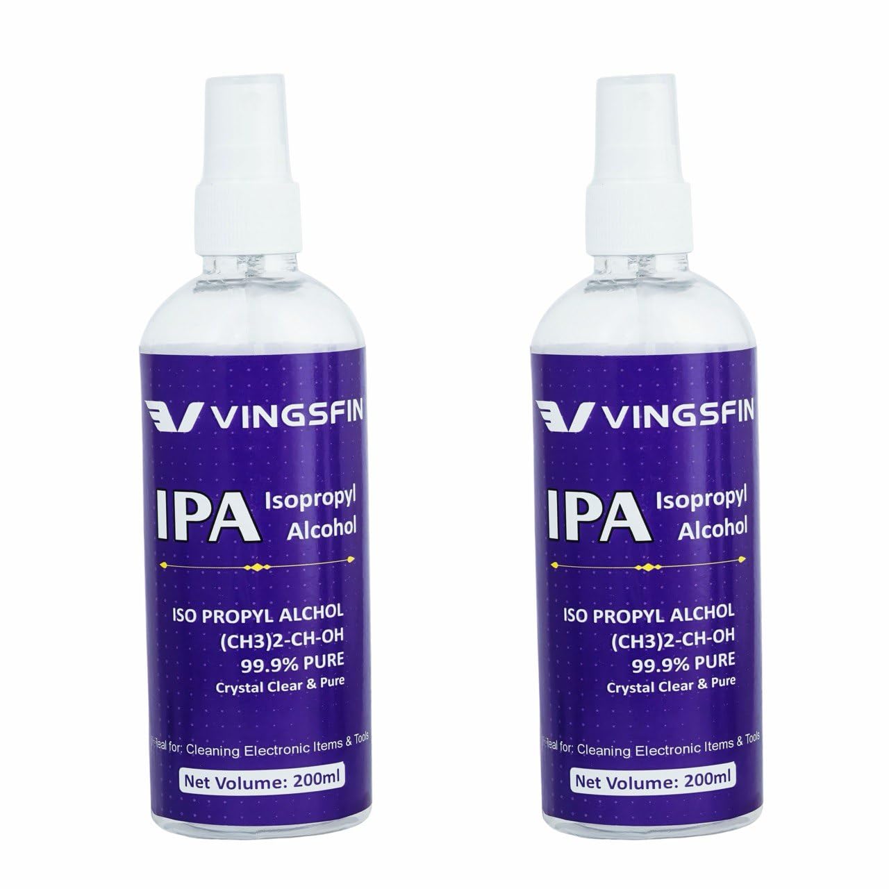 IPA Isopropyl Alcohol 99.9% Pure, Electronics Cleaning Solution, Crystal Clear, 200ml Spray Bottle, 2 Pack-image-41