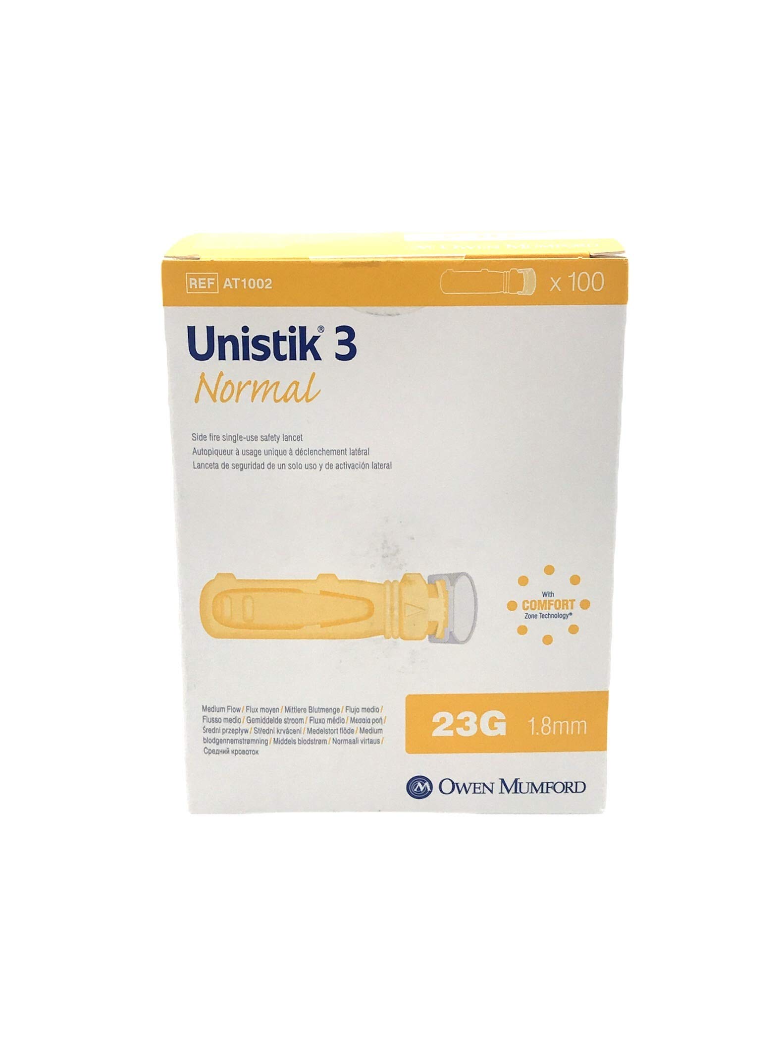 Unistik AT1002 - Lancetas (1,8 mm, 100 unidades)