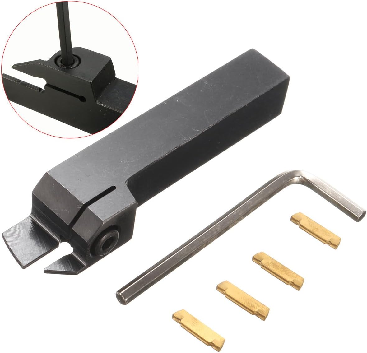Maizoon CNC Lathe Groove Tool Holder MGEHR1616-3 16x100mm Boring Bar + 4pcs MGMN300 Carbide Insert High Hardness Cutter Metal Lathe Accessories DZ18