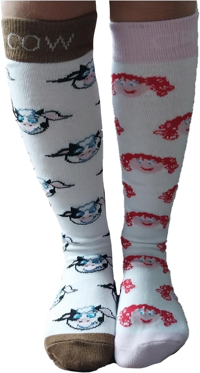 Mixin Itup Knee High Compound Word Socks - 6 Pair Pack - Fun & Colorful Mismatched Sock Set for Kids