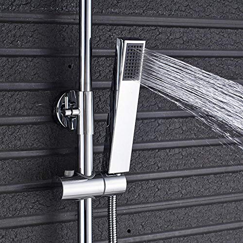 Kit douche chrome LED anti-variation de température avec douchette à main en ABS
