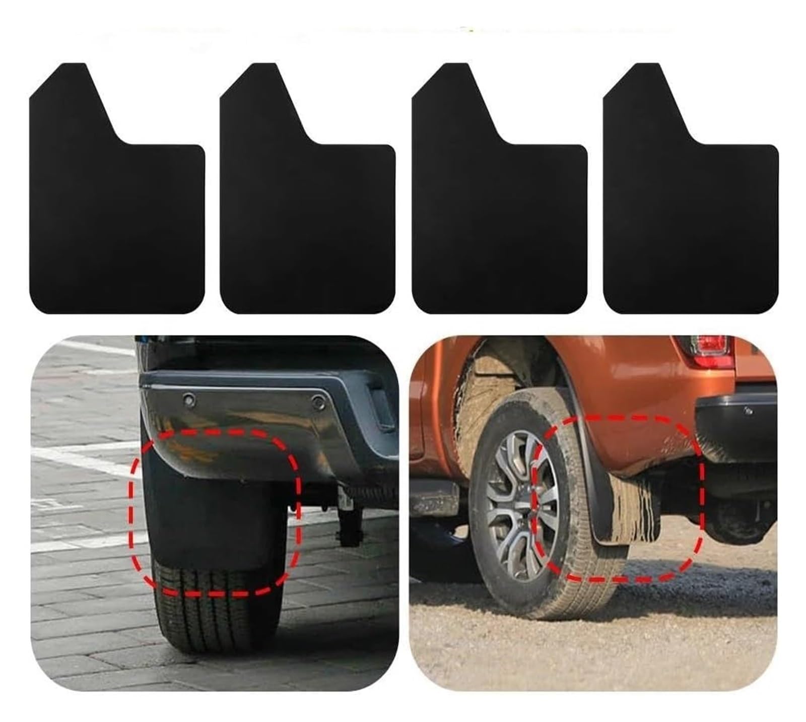 Für Auto SUV Pickup Va Vorne Hinten Kotflügel Schmutzfänger Spritzschutz Universal Mehrzweck 4 Stücke Vordere Und Hintere Kotflügel