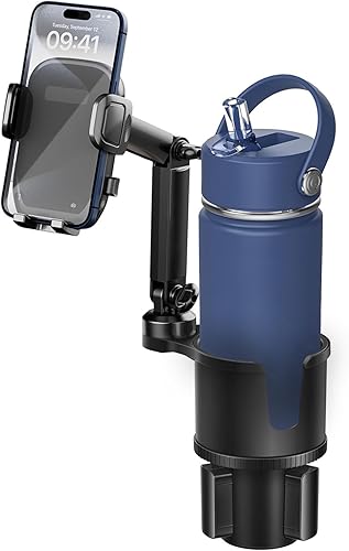 Miniatura 1 de Soporte de teléfono para automóvil con base expandible, 2-1 soporte universal para teléfono multitaza con goma para botellas de bebidas, tazas y