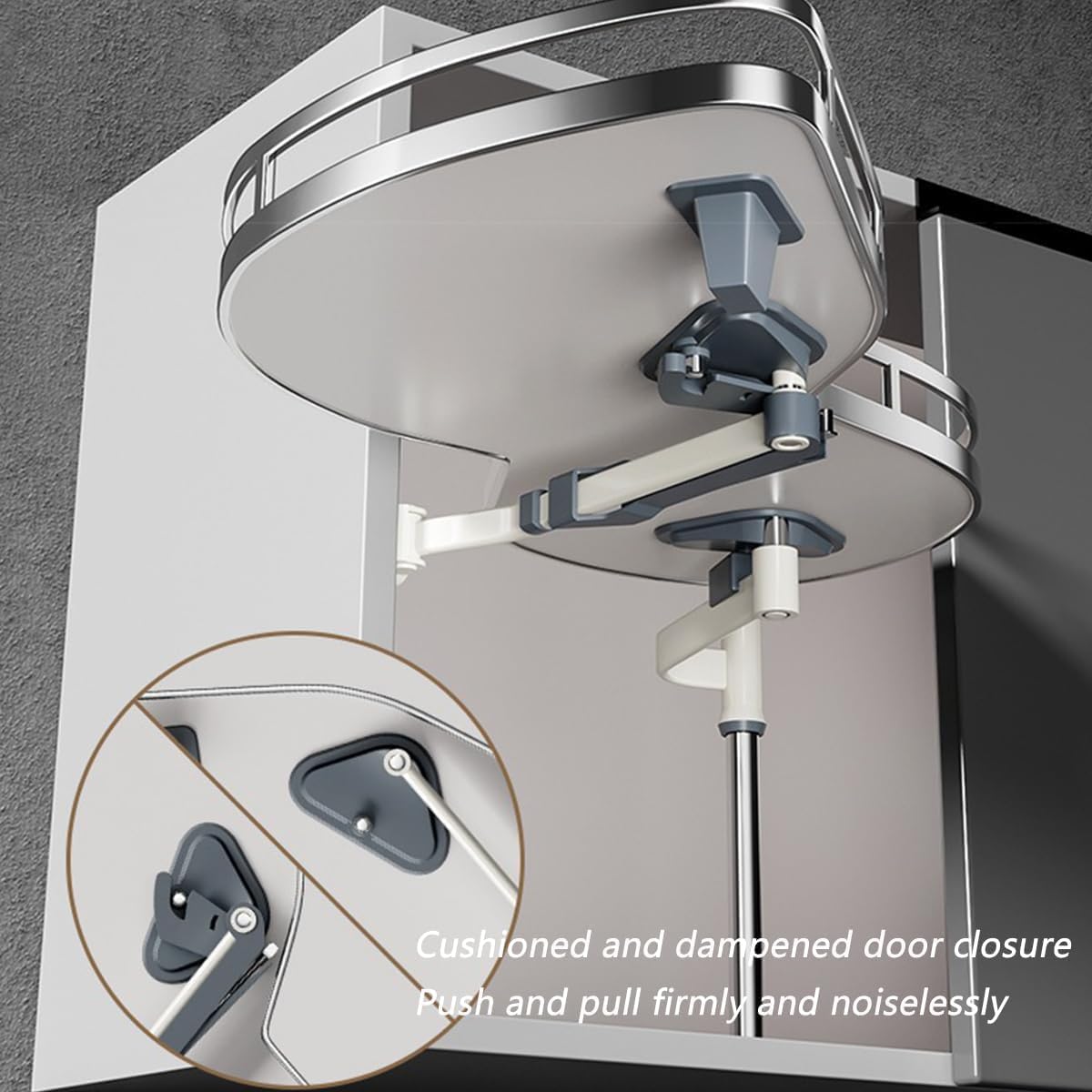 Cupboard, Corner Shelf, Carousel Storage Rack Pull-Out Corner Shelf for Kitchen Pull-Out Organizer with Soft Close for Blind Base Corner Cabinets/Open Left