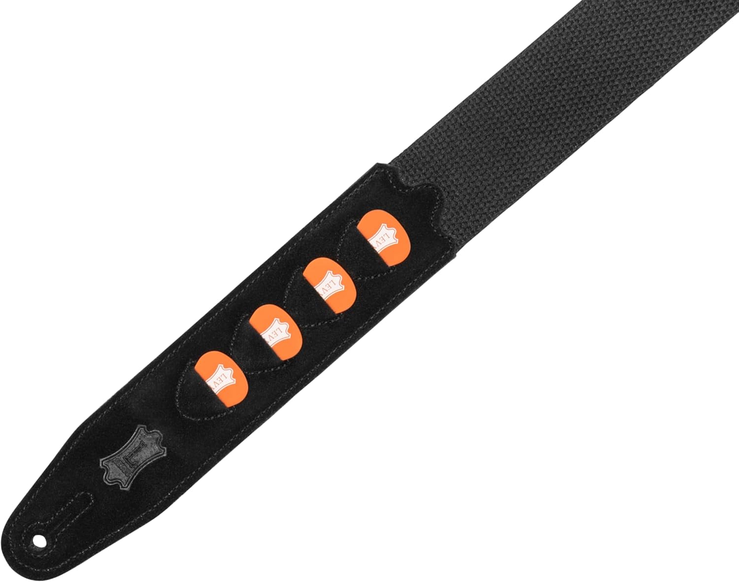 Levy's MC2PH 2-inch Cotton Pickholder Guitar Strap - Black