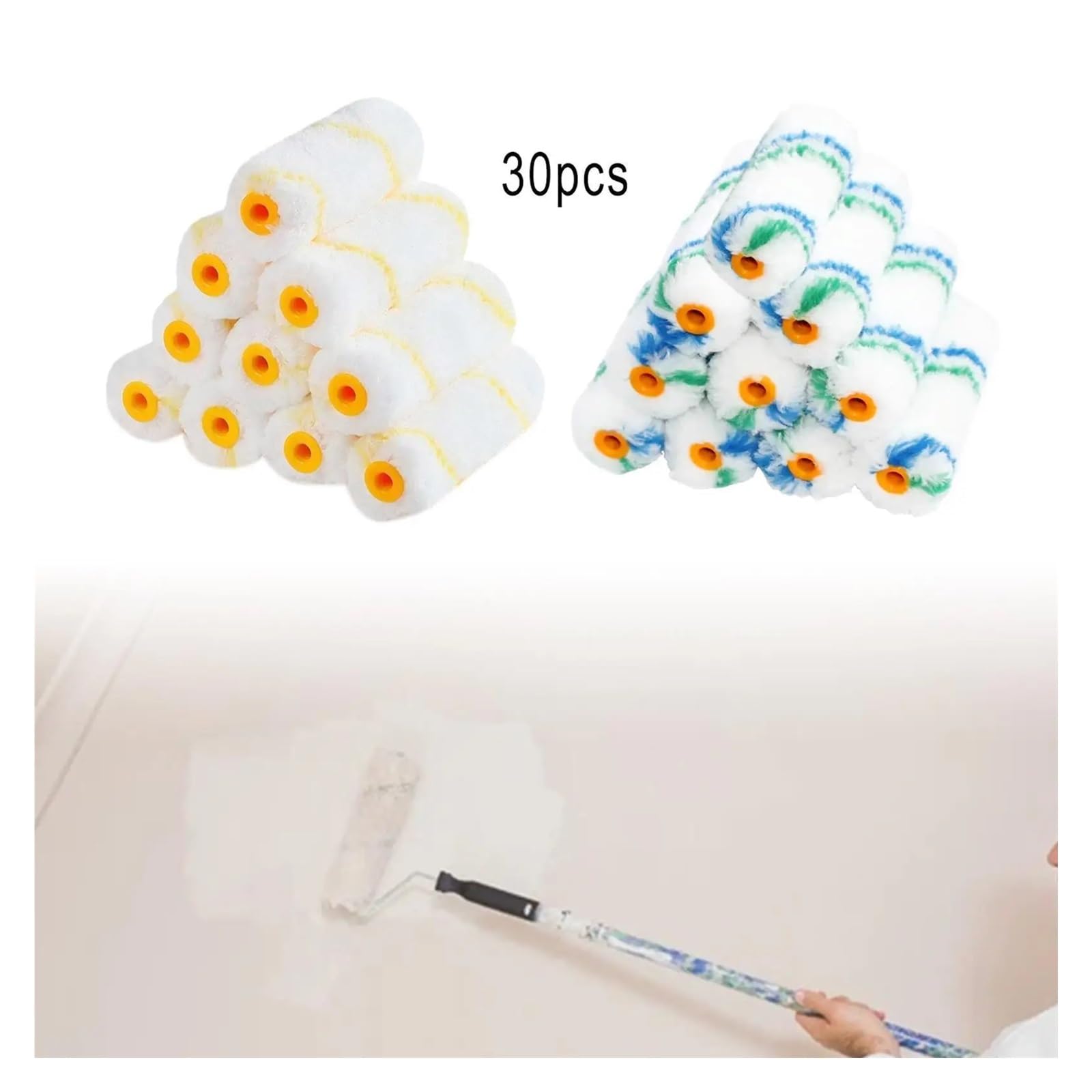 Rulli per verniciatura Mini rullo di vernice in cotone filato domestico da 30 x 4 pollici | Strumento for la riparazione delle pareti della spazzola for la riparazione dei pisolini della manica di copertura