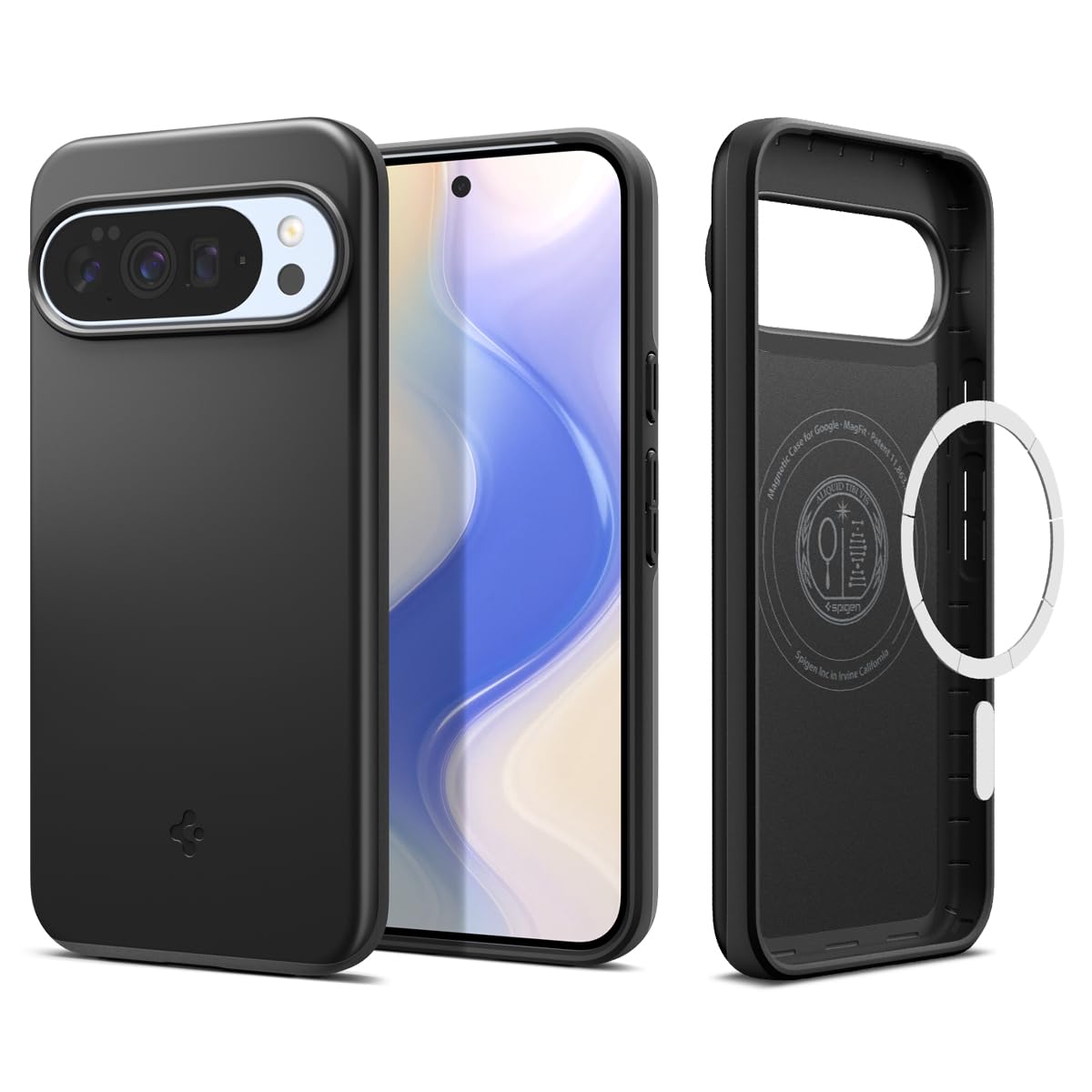 Spigen Case for Pixel 10 Case/Pixel 10 Pro Case, Thin Fit MagFit Designed for Google Pixel 10 Case / 10 Pro - Black