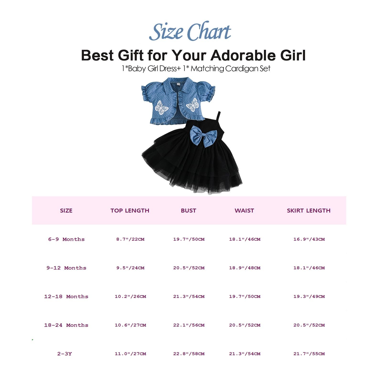 Conjunto de Tutú Vestido y Cárdigan para Bebe Niña Elegante Sin Mangas Pajarita Tul Vestidos y Cárdigan Set Verano Otoño 2 Piezas Vestido Ropa Trajes