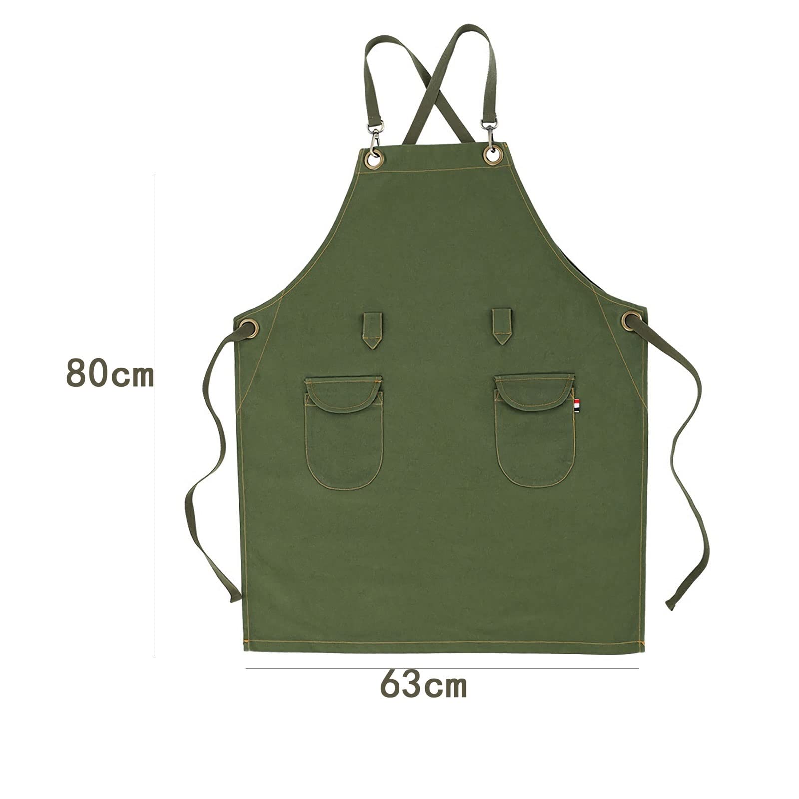 Delantal de lona impermeable para restaurante, cafetería, leche, té, tienda, trabajo, camarero, florería, pintura, horneado (marrón)