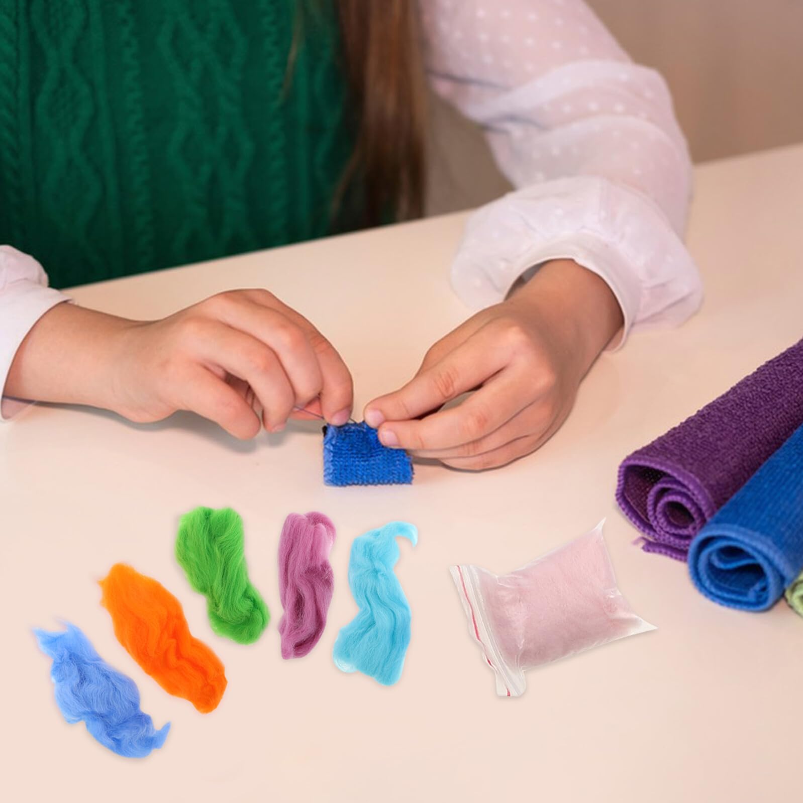 Lana para Fieltrar Aguja 100 Colores 100 Piezas para Manualidades