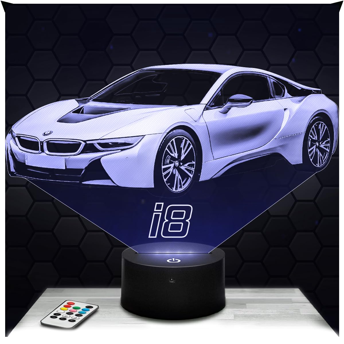 Lampephoto.fr - Car BM I8 Supercar Tuning 3D Lamp Decoration, Gift Idea, Car BM I8 Adult Night Light Room Decor, Original Christmas, Gift Idea, Led Bedside, Merchandising
