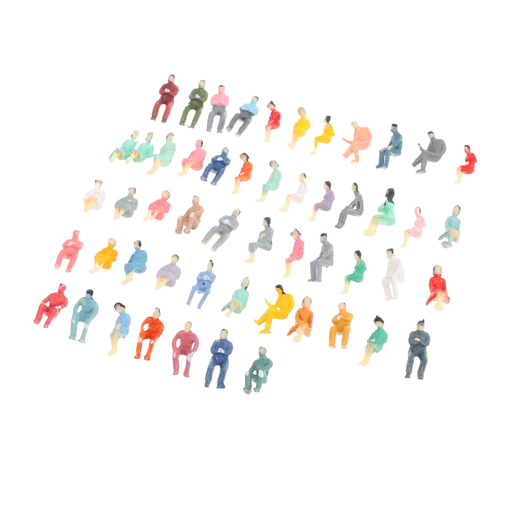 SEWOART 100pcs Miniature Figurines Colorful Plastic Dolls for Mini Human Models for DIY Landscape