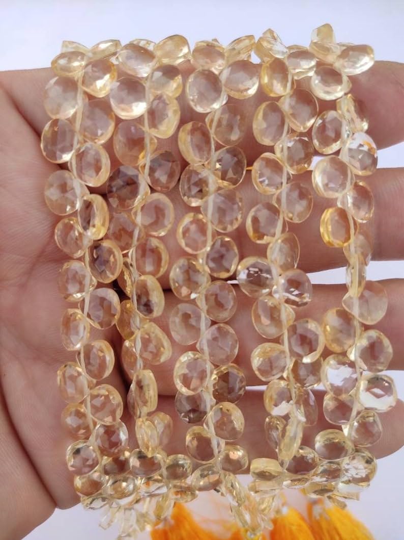 Perles à facettes en citrine naturelle de qualité supérieure pour joaillerie artisanale