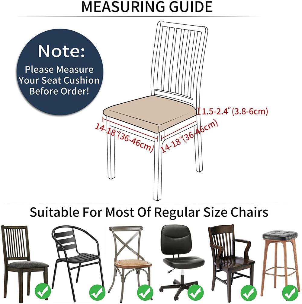 VVW&LIU Fundas de Asiento de Silla de diseño Jacquard, extraíbles, Lavables, Antipolvo, elásticas, de Licra, para Comedor, Tapiz