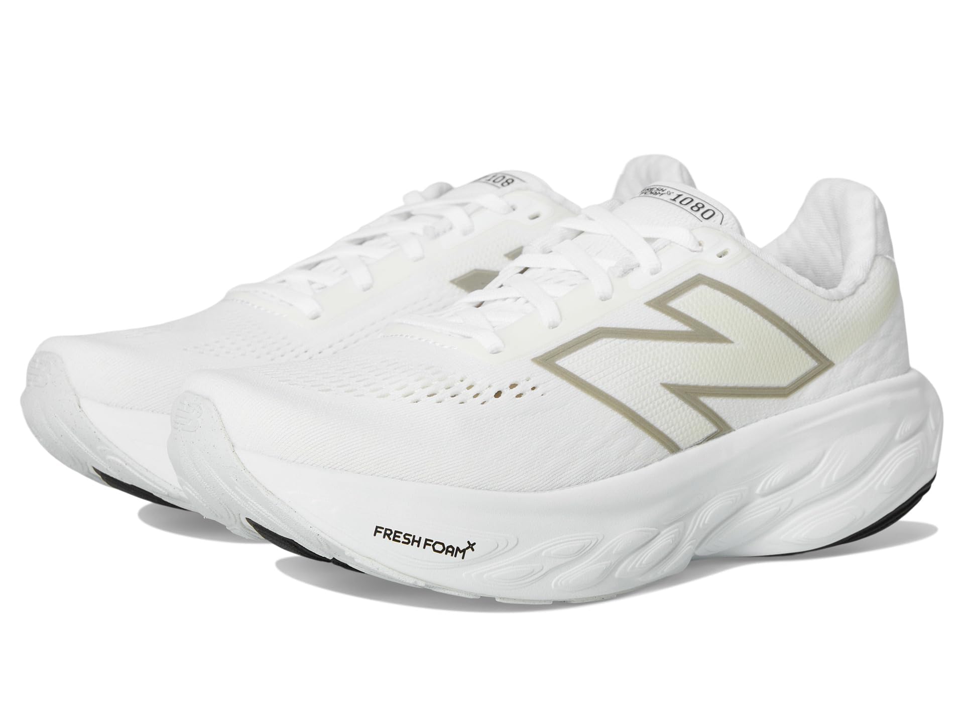New Balance Fresh Foam X 1080 V14 Chaussure de courseFemme 43 EU Blanc Or Clair Métallisé Sel de Mer