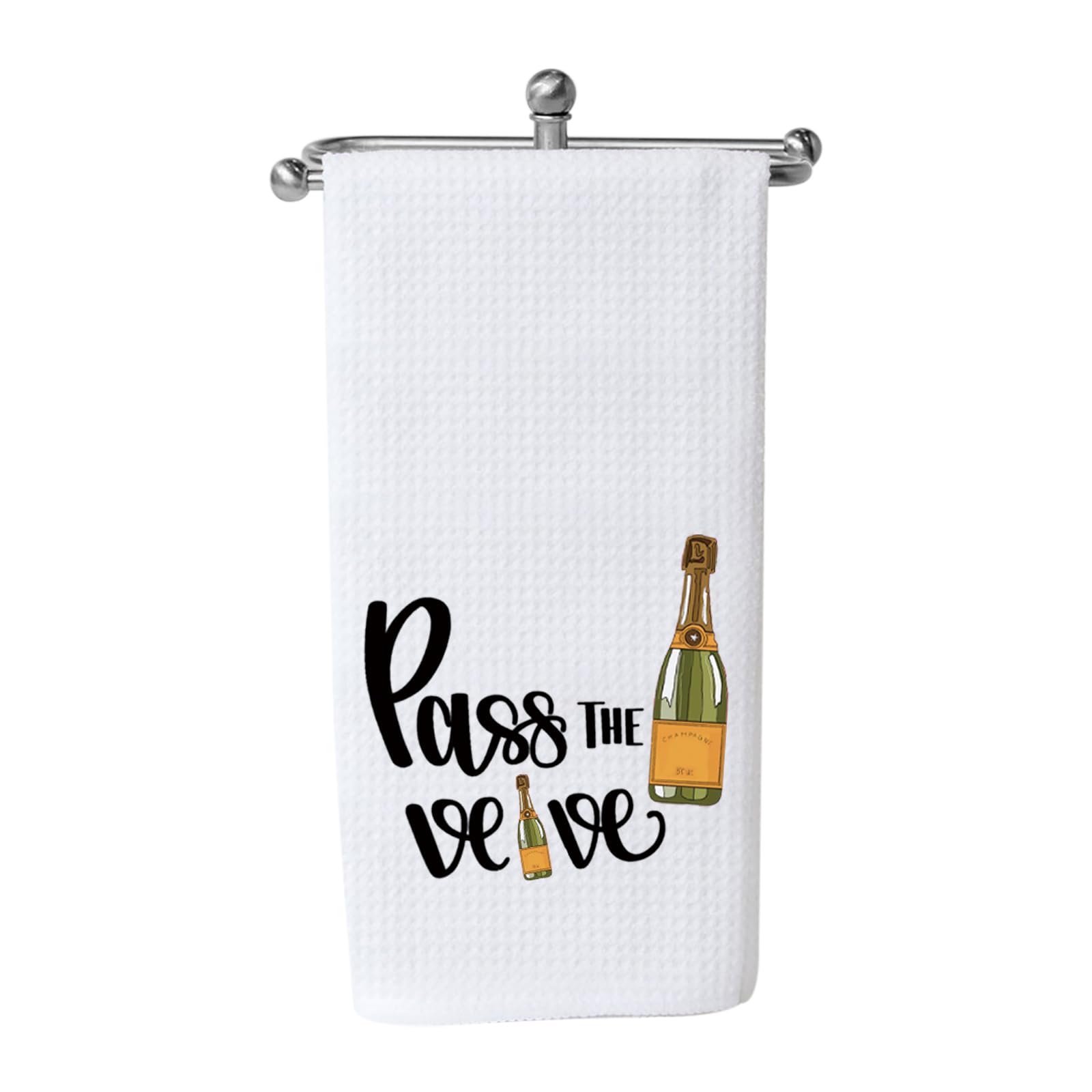 WCGXKO Funny Champagne Lover Gift Home Champagne Bar Decor Champagne Themed Flour Sack Kitchen Towel Dish Towel (Pass The Towel)