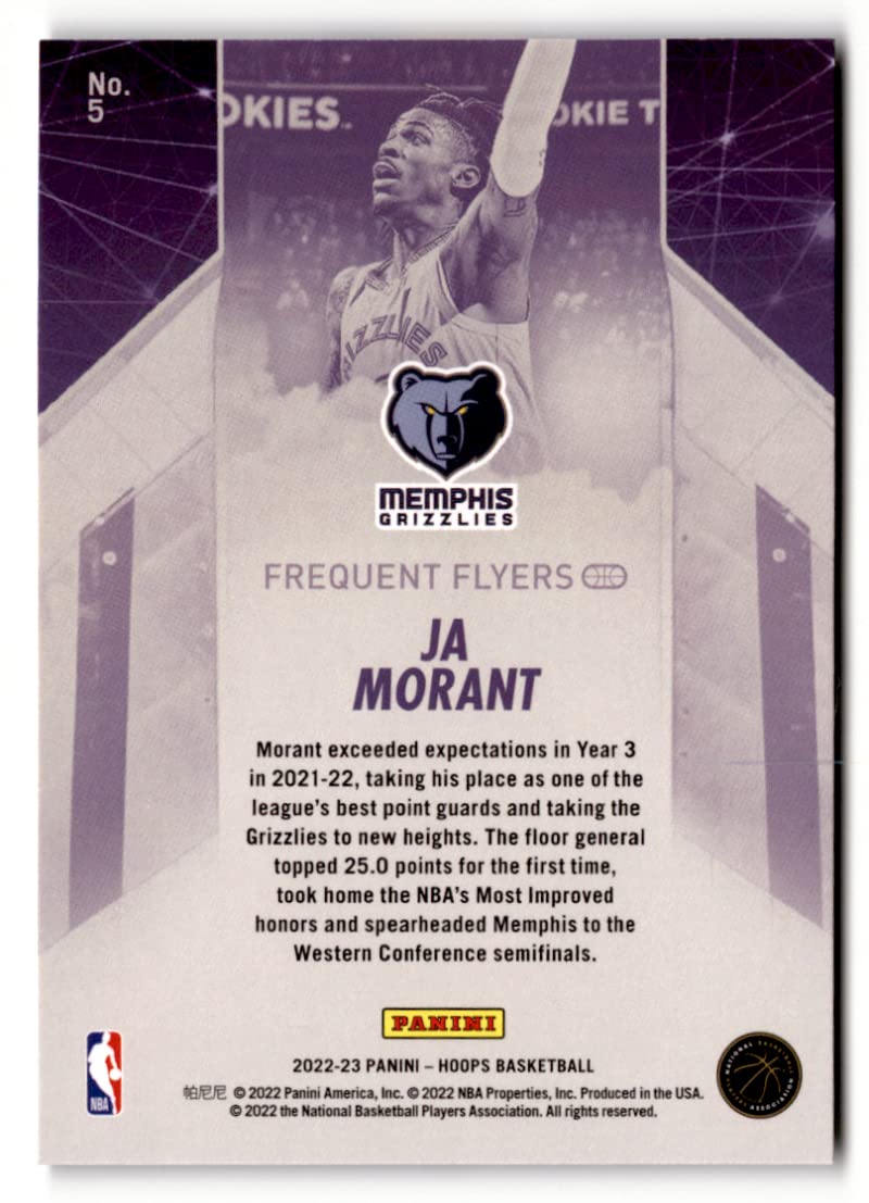 Amazon.com: 2022-23 Panini NBA Hoops Frequent Flyers #5 Ja Morant