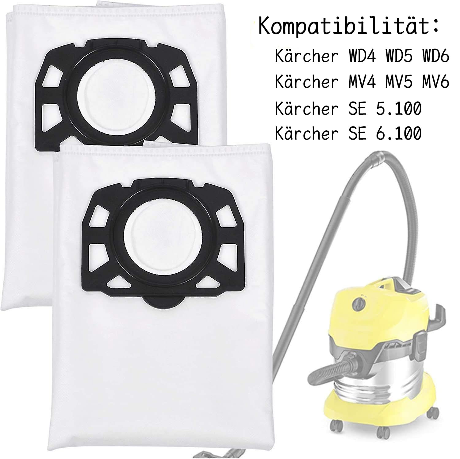 20 Stück KFI 222 Papierfilterbeutel Für Kärcher Mehrzwecksauger WD 2, MV 2, WD 2.200