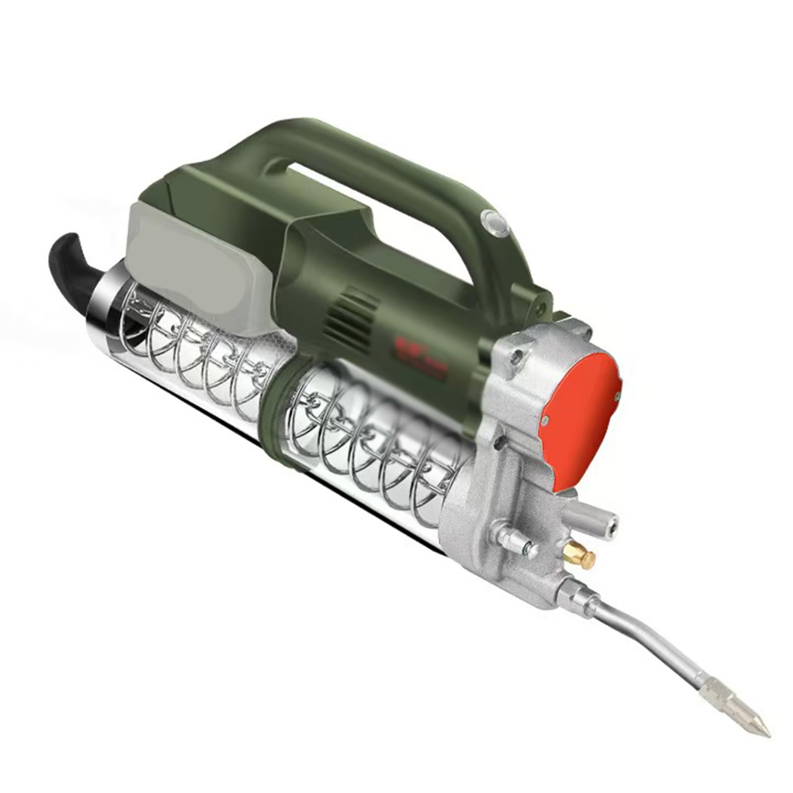 Pistola engrasadora eléctrica, batería de iones de litio, alta presión, recargable, portátil, para uso con cartuchos de grasa, batería de larga duración.