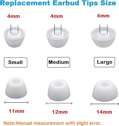 Vista 12 de 6 pares de almohadillas moradas S/M/L, almohadillas de repuesto de goma para auriculares, piezas de repuesto de silicona compatibles con auriculares