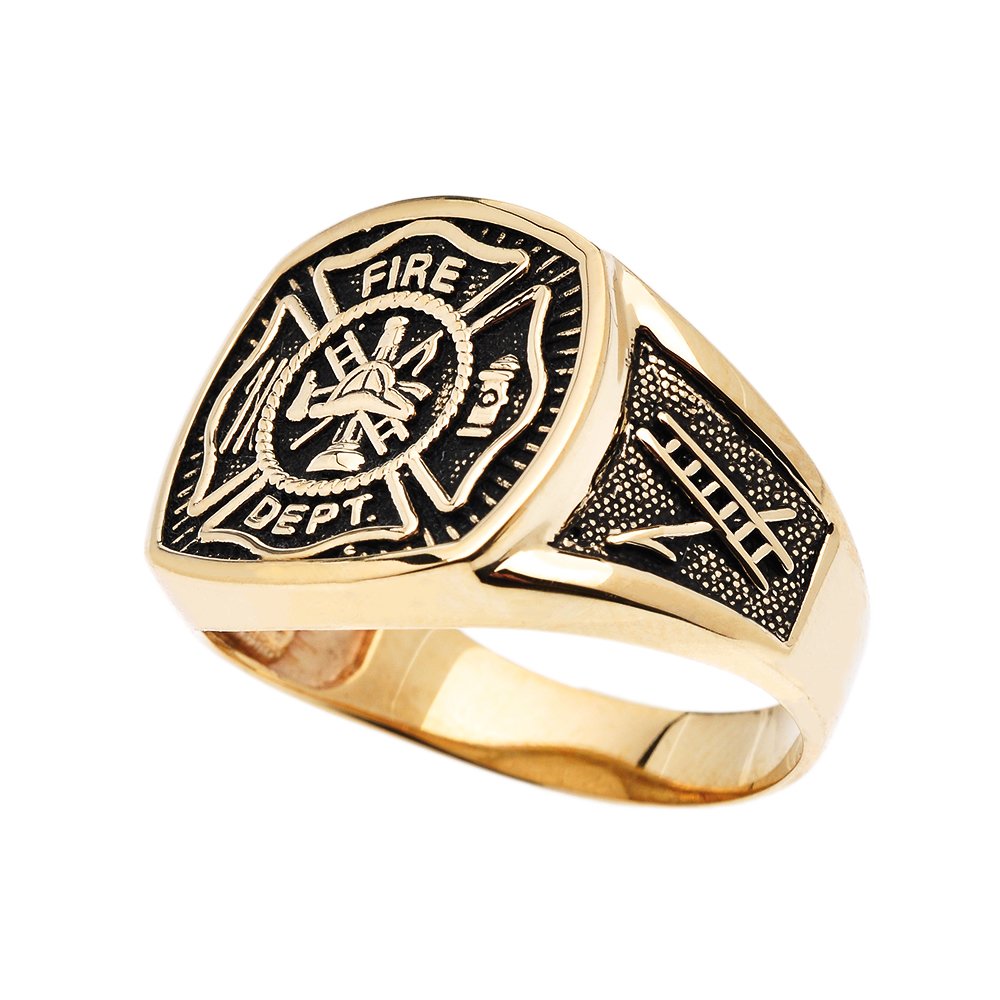 Fire Chief Gold Ring Firefighter's Blessing 8, Bradford Exchange