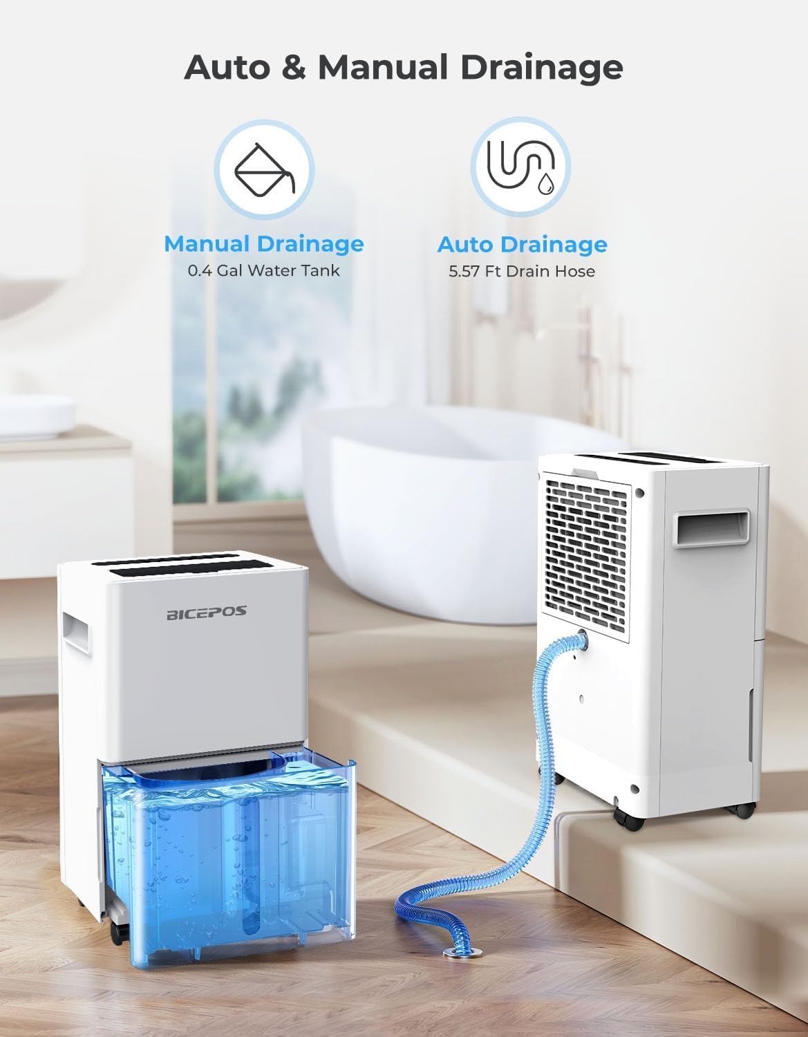 1500 Sq.Ft Dehumidifiers for Home, 21 Pints Dehumidifier for Basement, Bathroom, Bedroom, Large Room, 3 Modes, Auto Defrost, Intelligent Humidity Control, 24H Timer