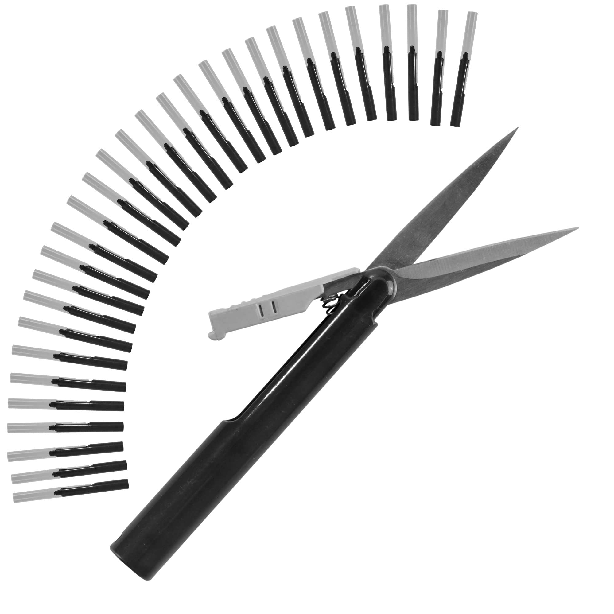 BambooMN Penblade tragbare Reiseschere, Stift-Stil, Großpackung, Anthrazit, 30 Paar