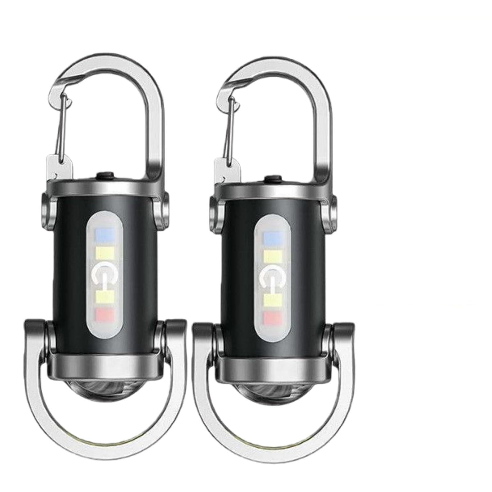 2PCS Multi-functional Super Bright Mini Keychain Flashlight,Waterproof Rechargeable LED Torch Light with Red/Blue Strobe, High Lumens EDC Pocket Flashlight for Emergency Outdoor Hiking Camping (Black)-image-33