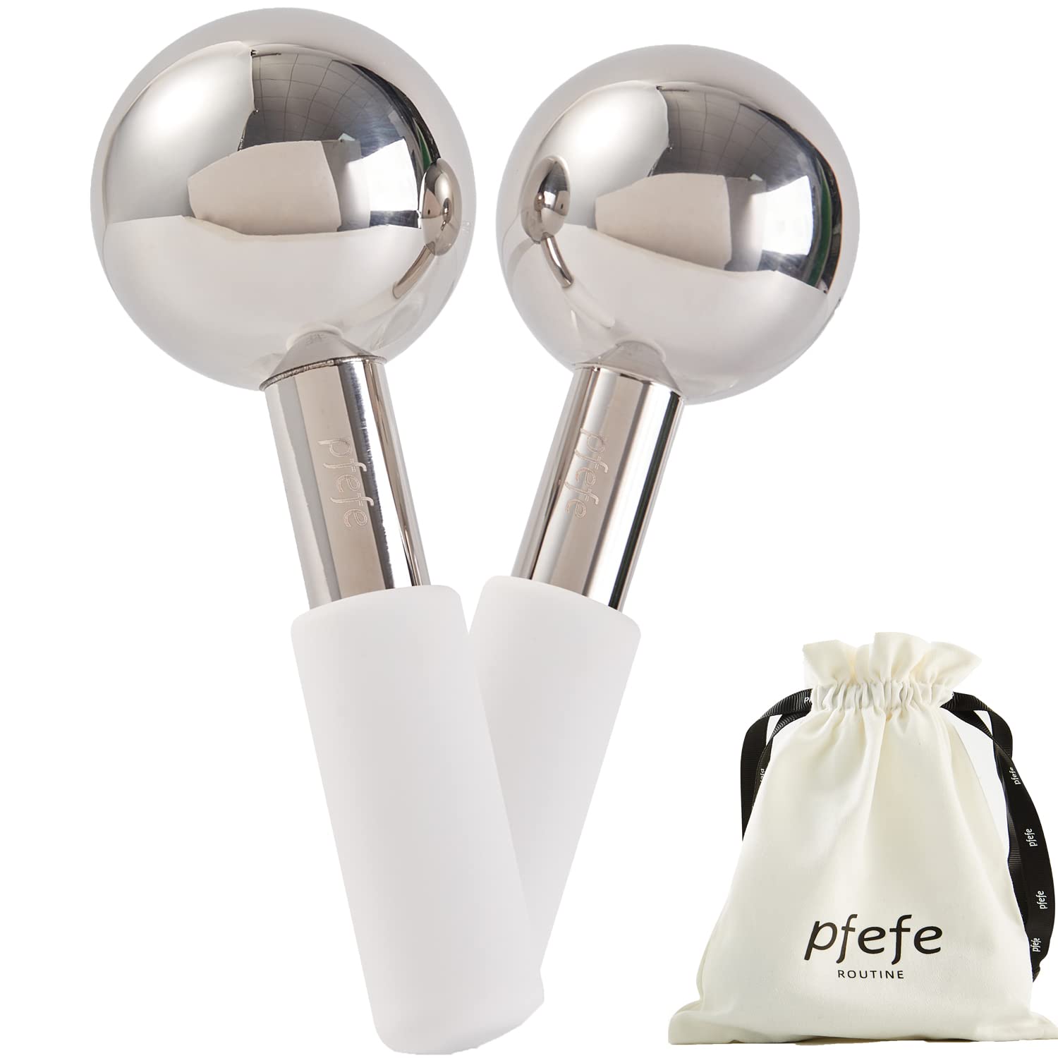 Ice Globes for Face & Eyes, Unbreakable Stainless Steel Cryo Sticks for Beauty Routines, Facials Cold Roller Cooling Globes for Puffiness, Wrinkles, Dark Circles, Headaches Ice Globes for Face & Eyes, Unbreakable Stainless Steel Cryo Sticks for Beauty Routines, Facials Cold Roller Cooling Globes for Puffiness, Wrinkles, Dark Circles, Headaches
