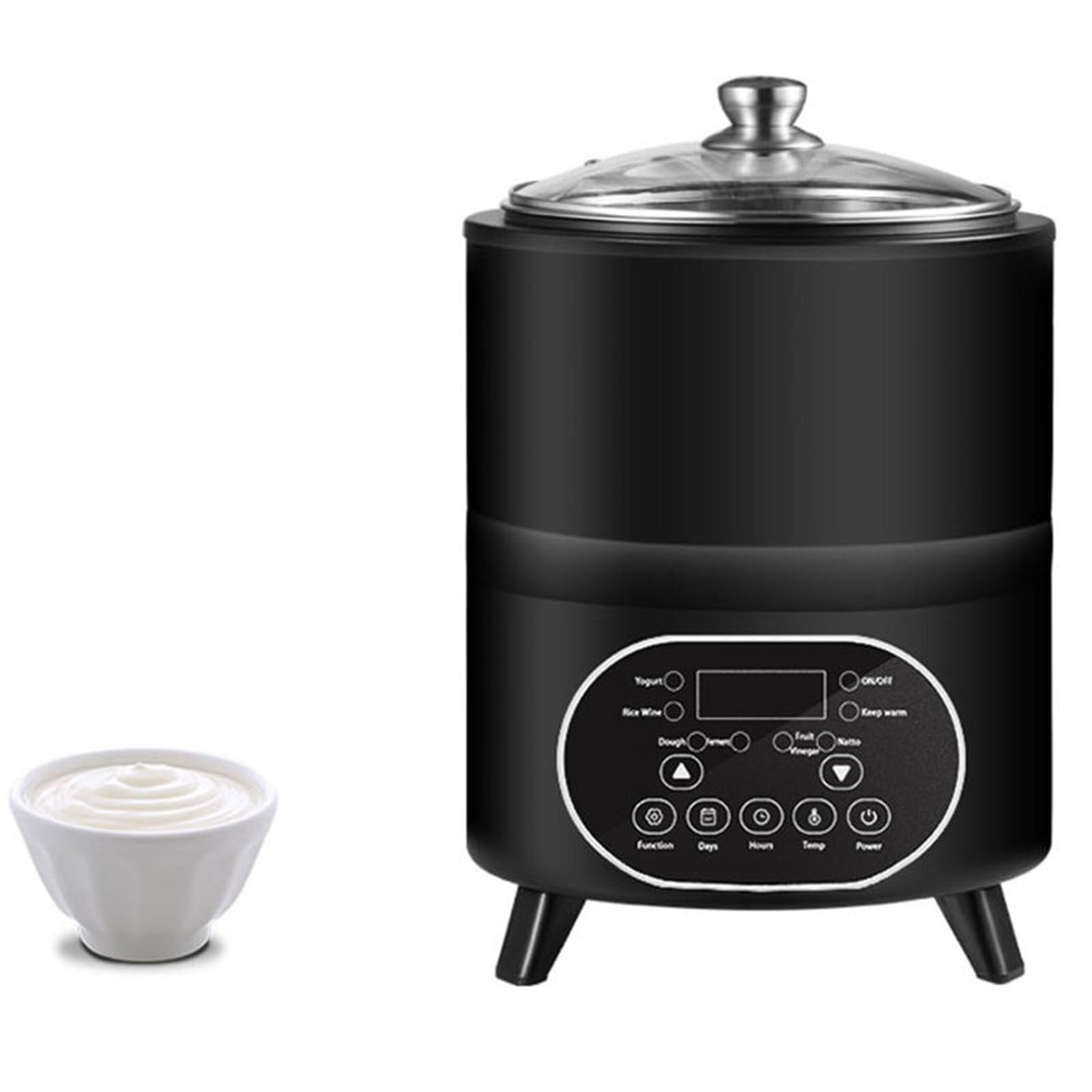 Smart Constant Temperature Yogurt Machine,8l Home Yogurt Incubator Electric Fermentation Machine,with Time and Temperature Control,for Fruit Vinegar/Yogurt/Rice Wine Black-8L