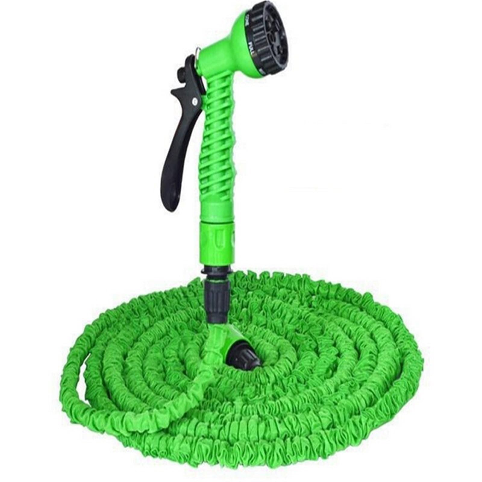 Manguera de Jardín Carretes de manguera de jardín extensibles Azul Verde 25FT-200FT Conector de agua de jardín en aerosol(Color:Green,Size:100ft)