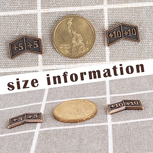 45 Pieces Antique Metal Buff Counter Tokens Magic The Gathering Token Creature Stats Or Loyalty Counters For Mtg Ccg Card Gaming Accessories With Velvet Bag #TOP1